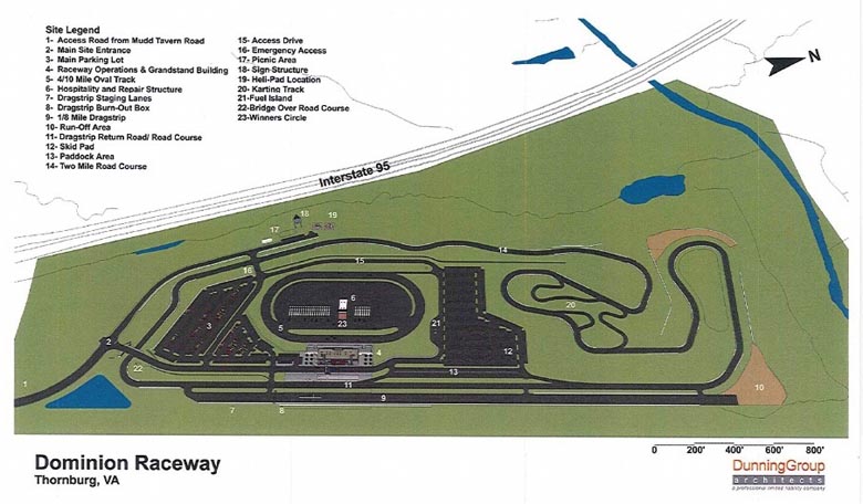 Dominion Raceway map